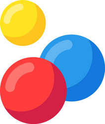 three glossy spheres are floating showcasing vector image