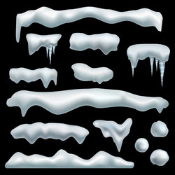 ice cap snow caps with shadow snowdrifts vector image