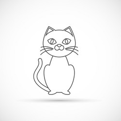 black cat outline icon vector image