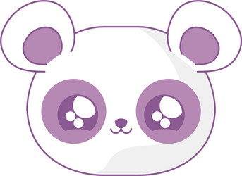 head panda bear baby animal kawaii style vector image