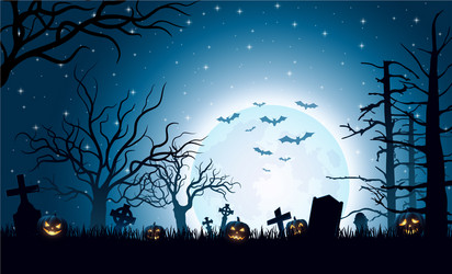 Halloween background with pumpkins vector