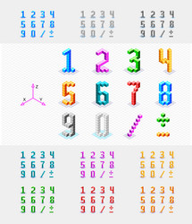 Isometric font from the cubes vector