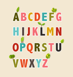 Letters with flowers alphabet vector