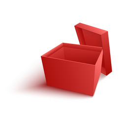 open empty red paper box vector image