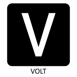 Volt v symbol vector