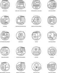 web development line icons 6 vector image