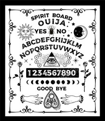 ouija board with skull occultism set vector image