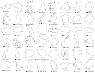 big set all europe states countries vector image