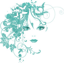 women with flowers vector