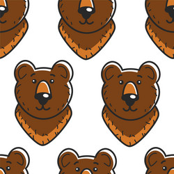 bear russian symbol seamless pattern forest animal vector image