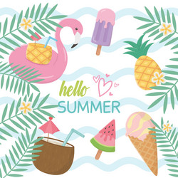 Summer holiday poster set icons vector