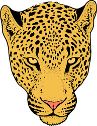 Leopard face tattoo print vector