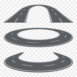 set of curved asphalt road in perspective highway vector image