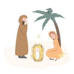 christian nativity scene virgin mary jesus vector image