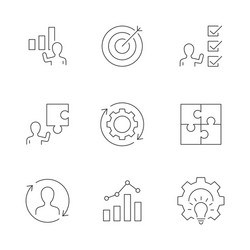 business strategy line icons on white background vector image