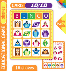 owls bingo level shapes 10 vector image