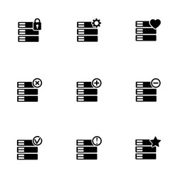 black database icons set vector image