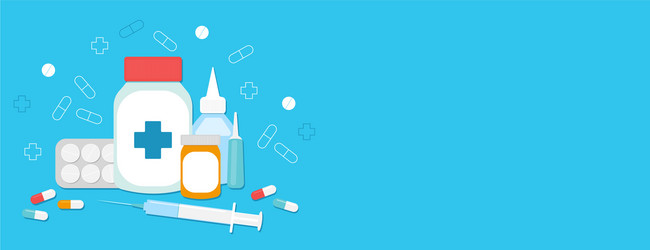 Blue banner with medications space for text vector