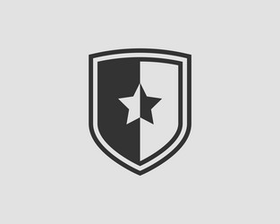 Shield logo with star icon vector