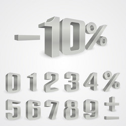 Interest rebate set grey numbers vector