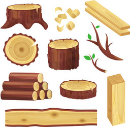 wood logs set vector image