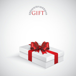 gift box with red bow and ribbon vector image