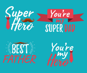 set of happy fathers day banner and giftcard best vector image