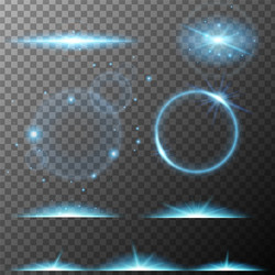 Many design of blue beam lights vector