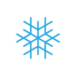 snowflake icon blue silhouette snow flake sign vector image