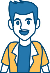 man profile cartoon vector image