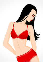 Woman in lingerie vector