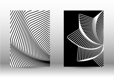 set of abstract patterns with distorted lines vector image