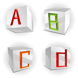 cube alphabet letters abcd vector image