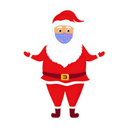 Santa claus wears a protective face mask cartoon vector