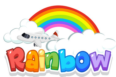 font design for word rainbow vector image