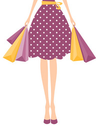 girl with shopping bags vector image