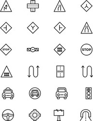 road outline icons 3 vector image