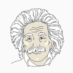 portrait albert einstein scientist mathematics vector image