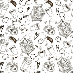 coffee seamless pattern vector image