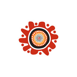 aboriginal art dots painting icon logo design vector image