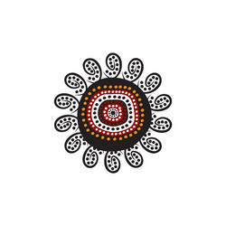 Aboriginal art dots painting icon logo design vector