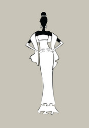 bride fashion sketch vector image