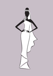 bride fashion sketch vector image