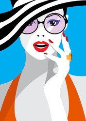 fashion woman in style pop art vector image