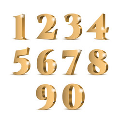 gold 3d numbers vector image