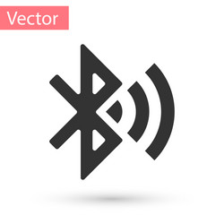 Grey bluetooth connected icon isolated on white vector