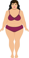 Beautiful cartoon fat woman vector