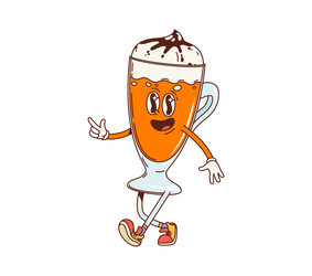 retro groovy orange creamsicle dessert character vector image