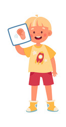 boy showing sense of hearing vector image