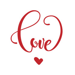 phrase love in heart shape vector image